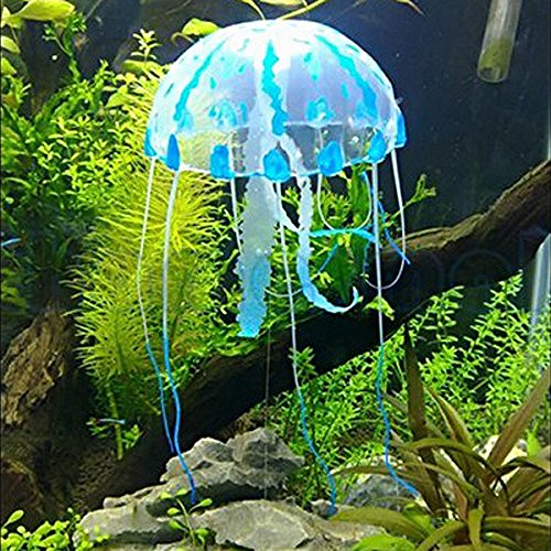 5pcs que brillan intensamente las decoraciones artificiales del tanque de pescados del acuario de las medusas del efecto