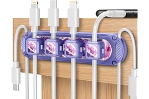 Dracool Supporto magnetico per cavi per organizzare cavi, clip autoadesive, per ufficio e casa, in marmo viola