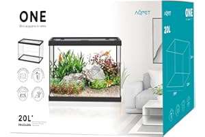 FUNHOBBY ITALIA SRL Acquario in Vetro ONE Completo di Accessori Filtro Sabbia Arredo Colore Nero 20 Litri