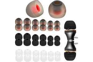 TUCNOEU 36 szt. wymiennych końcówek dousznych, silikonowe osłony douszne, gumowe końcówki odpowiednie do wewnętrznych otworów słuchawek od 4,5 mm do 6 mm, 3 kolory, 3 rozmiary