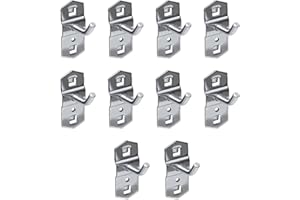 SEIWEI 10 Pack Supermarket Shelf Rack Hook, Heavy Duty Square Hole Plate Hook, Metal Display Shelf Hook for Supermarket Garage Retail (25mm)