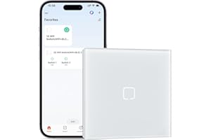 BSEEDLIFE Interruptor Inteligente WiFi Empotrado,Smart Interruptor Táctil Pared,1 Gang 1 Vía 86 * 86 mm,Compatible con Alexa y Google Home (Aplicación Tuya/Smart Life),Blanco