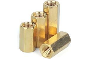 MACHSWON 20 szt. sześciokątny gwint wewnętrzny dwukierunkowa kolumna miedziana M2 x 10 mm sześciokątna mosiężna dystansowa śruba dystansowa nakrętka gwintowana sześciokątna kolumna miedziana