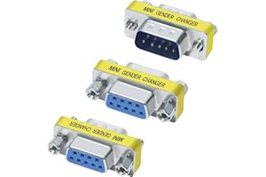 DTECH DB9 Connector Male to Female Gender Changer Serial Adapter FeMale to Female, Male to Male RS232 Coupler （3Pack）