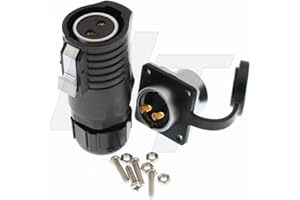 HANGTON CONNECT HangTon LP20 Connettore di alimentazione a 2 pin, spina femmina a maschio, montaggio a pannello, presa, impermeabile, industriale, saldatura elettrica, 30 Amp