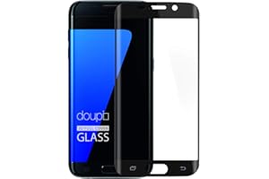 ‎DOUPI doupi FullCover Panzerfolie für Samsung Galaxy S7 Edge, Preimium 9H Hartglas HD Displayschutz Anti Kratzer Glas Schutzfolie, schwarz