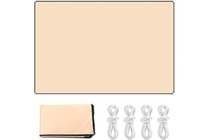 KEESIN Markiza przeciwsłoneczna, 2x3m, wodoodporny baldachim tarasowy z wolnymi linami, do dachów tarasowych, ogrodów, basenów, pikników na świeżym powietrzu (khaki)