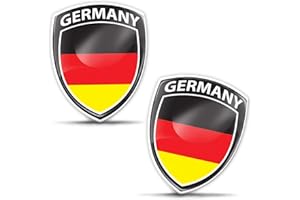 Biomar Labs® 2 x 3D Silicone Adesivi Resinati Bandiera Nazionale Germania Germany Tedesca Emblema per Auto Moto Finestrìno Scooter Bici Motociclo Tuning F 146
