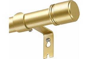 Gold Curtain Pole 80-148 cm, HOTOZON 25mm Extendable Curtain Poles for Eyelet Curtains, Adjustable Window Curtain Rod for Windows, Heavy Duty Drapery Rods with Cap Finials, Brackets