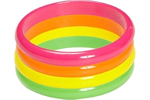 W WIDMANN MILANO Party Fashion 05845 - Armbänder Neon, 4er Set, Schmuck, Armkette, 80er Jahre, Karneval, Mottoparty