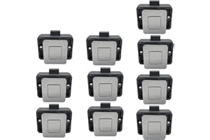 MTSmart RV Metal Push Button Cabinet Locks, Square RV Cabinet Locks for Motorhomes, Caravans, Boats, Yachts, Marine, Motorhome Cabinet Locks, Keyless (Chrome, 10 Pieces)