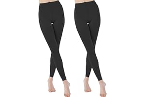 MANZI 2 Pairs 70 Denier Women's Footless Tights Stretch Run Resistant Opaque Control Top Tights