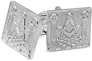 THE MASONIC COLLECTION - Boutons de manchette maçonniques en argent - Boutons de manchette franc-maçon de haute qualité