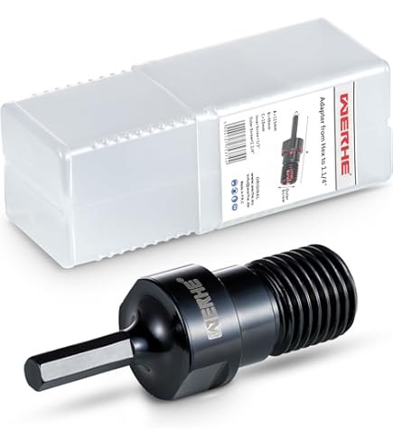 WERHE® adapter voor diamantboor kernboor - 1 1/4 inch UNC op M16 - bovendien met 1/2 BSPP inch binnendraad WERHE® adapter voor diamantboor kernboor - 1 1/4 inch UNC op M16 - bovendien met 1/2 BSPP inch binnendraad