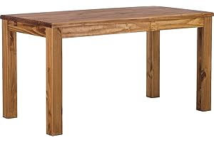 ‎B.R.A.S.I.L.-MÖBEL Esstisch Rio Classico 140x80 cm Brasil Holz Pinie Massivholz Esszimmertisch Echtholz ausziehbar vorgerichtet für Ansteckplatten Brasilmöbel