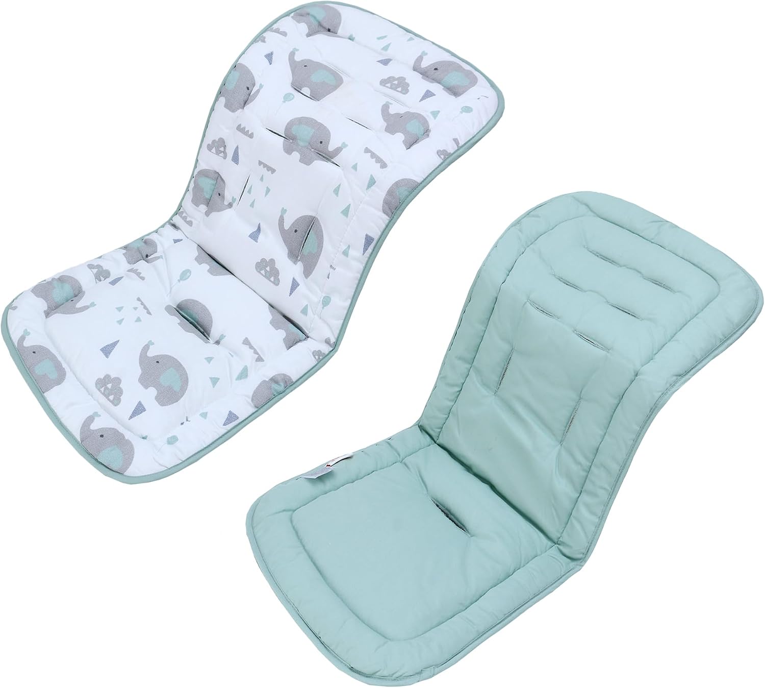 LAT Universal Colchoneta para Sillas de Paseo, Algodón Funda Universal Carro Bebe, Cojín Silla de Paseo para Cochecito de Doble Cara, Funda para Asientos de Cochecito para Bebés 78x34cm (Elefantes)