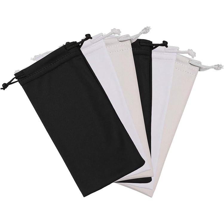 Zachte Brillenkoker, 4 Stuks Zacht Lederen Brillenkoker Draagbare Leren Zonnebrillen Houder Zacht Etui Lederen Zonnebrillenzakje voor Dames Heren 7,2 x 17,2 cm, 4 Kleuren