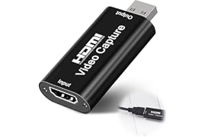 NICEBEST Scheda di Acquisizione Video, 4K 1080P Capture Card, USB 2.0 Adattatore HDMI USB, Video Capture HDMI per OBS Registrazione, Adatto per giochi in Streaming Videoconferencia Enseñanza Enseñanza