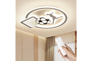 OTREN Lampa sufitowa LED do piłki nożnej ściemnialna 3000 K-6000K, lampa sufitowa z funkcją timera i lampką nocną, do pokoju dziecięcego, kuchni, salonu, na balkon