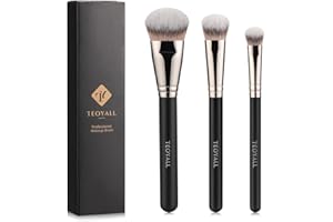 TEOYALL Flacher Abgewinkelter Pinsel - Makelloser Foundation-Pinsel Unter den Augen, Concealer, Bronzer für Flüssiges Cremepulver