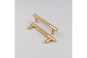 Pexintek 2 Pack Gold Modern Cabinet Handles 96mm Hole Centers Kitchen Bathroom bedrooms Study Furniture Door Vintage Pulls with Screws for Cupboards Drawer Wardrobe Dresser (Gold)