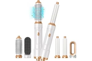 ZIXONCEN Hair Styler 5 in 1, Magic Styler, 1000W Hair Dryer Brush for Hair Styling, Hot Air Brush with Auto Wrap Air Curler Wand, Hair Straightener Brush, Round Brush Hair Dryer for Volumise, Curls, Style