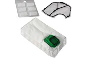 MOHMUS Juego de 6 bolsas de aspiradora de microfibra + 6 ambientadores + filtro de protección del motor adecuado para Folletto Vorwerk Kobold 140, 150, VK 140, VK 150, VK140, VK150, FP140, FP150