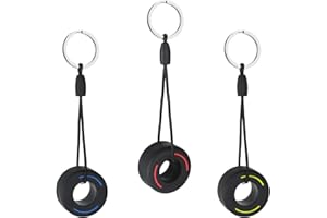 FINDIR 3 pièces Porte-clés Pneu pneu en caoutchouc porte-clés roue créative porte-clés Simulation Dessin animé Petit Pneu Porte-clés souple porte-clés pour décoration de voiture