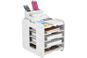 HUIFOO Organizador de bandeja para cartas,soporte para documentosA4,organizador escritorio,clasificador documentos escritorio,Organizador de Archivos,bandejas para archivar documentos en casa,oficina,escuela