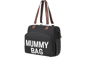 Kono Changing Bag Backpack, Large Nappy Tote Bag Multifunction Baby Diaper Bag for Mum and Dad, with Stroller Straps