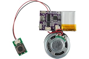 JRGKJCP Sound Module,16 MB Push Button Control Activated Vioce Chips, MP3 Music Sound Module for Crafts, Christmas,New Year Greeting Presents Cards Box with Speaker Lithium Battery Powered,USB Cable.