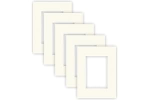 nielsen Conservation Passepartout cartone 1,5 mm, set di 5, formato esterno 18x24 cm per formato immagine 10x15 cm, bianco avorio liscio