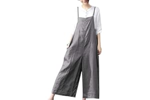 YESNO Damen Latzhose mit Beiläufig Retro Oversize Loose Hose Größe Baggy Jumpsuit Sommerhose PZZTYP2DE