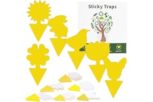 LWMTT 60 Stück Trauermücken Bekämpfen,Gelbsticker Trauermücken,Gelbtafeln Klebefallen Gegen Trauermücken für die Zimmerpflanzen,Fliegenfalle Blumentopf,Sicher,Geruchlos,für den Innen-Außenbereich