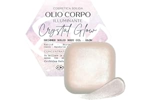 Senso Naturale Olio Illuminante Corpo Solido Crystal Glow Crema Abbronzante Corpo con Brillantini Shimmer Glitter, Idratante Nutriente Profumata Orchidea Selvaggia, Vitamina E, Burro di Karitè, Vegano