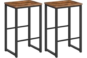 HOOBRO Sgabello da Bar, Sedia da Bar con 2 Poggiapiedi di Diverse Altezze, Set di 2 Sgabelli da Cucina, Struttura di Metallo, Bordi Smussati, per Cucina, Ristorante, Soggiorno EBF34BY01