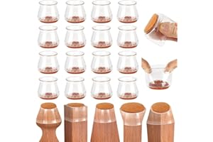 Youery 16 sztuk 25-30 mm silikonowe nakładki na nogi krzesła, ochraniacz na nogi krzesła przezroczyste silikonowe bardzo małe do drewnianych podłóg, podkładki ochronne na stopy meblowe (M)