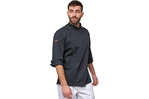 strongAnt® Kochjacke Herren Langarm Kurzarm Stretch mit Druckknöpfen – XLAnce® oder Soft Stretch, Schwarz Weiß Grau Navy Bordeaux Olive, atmungsaktiv & pflegeleicht