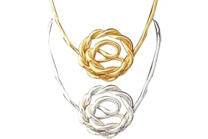 Bkljkf 2 Piezas Collar De Serpiente Flexible, Collar De Aleación De Serpiente, Pulsera De Serpiente Flexible, Pulsera De Serpiente Dorada Y Plateada, Collar De Flexible Para Mujeres