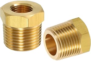Kvartsman 2 stycken 3/8 BSPT hane x 1/8 NPT kvinnlig mässing reducerare rörmontering sexkantshylsa gänga rörförskruvning gäng
