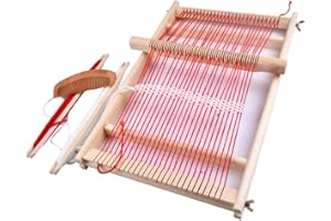 Chonor Kit de Tissage en Bois, Métier à Tisser pour Enfants, Complet Tissage Kits Jouet de Métier Ensemble en Bois Tricot métier à Tisser Kit de Loisir Créatif pour débutant, 40 x 25 cm