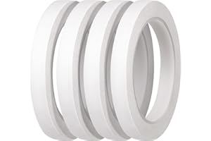 YISUMEI Double Sided Tape for Crafts, 4 Rolls 1 cm x 25 m Double-Sided Adhesive Tape for Arts, Photography, Gift Box, Scrapbooking, Card Making, Paper Backing