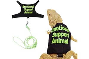YUNMOXIAO Bearded Dragon Clothes with Leash Set - Handmade Reptile Apparel for Small Pets, Guinea Pigs, and Lizards - Outdoor Walking Training Harness & Photo Prop Costume (Green)