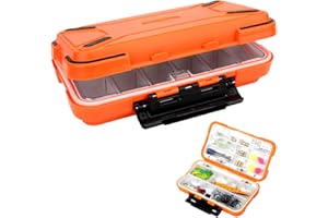RoadLoo Fishing Storage Box - Multifunctional Plastic Accessories Waterproof Lure Swivel Hook Bait Kit for Storage and Organization of Fishing Accessories Tools (Orange)