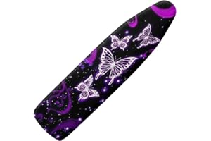 KUIFORTI Housse de planche à repasser papillon violet avec rembourrage, housse de planche à repasser mignonne pour femmes et filles, housse de protection extra large pour planche à repasser avec bord