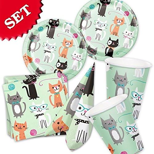 geburtstagsfee Cat Party Basic Set of 8 Kids, 32