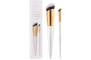 Docolor 2Pièces Pinceau de fond de teint et pinceau anti-cernes, ensemble de pinceaux professionnels pour le maquillage du visage, poils souples et denses, parfaits pour mélanger les liquides