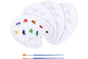 XINGRUN Tavolozza Plastica Tavolozza Per Dipingere con pennello Tavolozze Per Miscelare Colori a Olio Acrilici Acquerelli, per Lavori Fai da te, Pittura Artistica,4 Pezzi