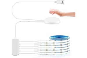 LRGBST 6 Pcs 3M COB LED Streifen Set, 5V USB Weiß COB LED Strip with Berühren und Hand Sweep Dimmer Schalten Für Schrank Vitrine Beleuchtung