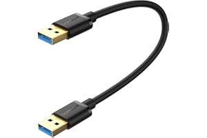 SUNGUY Kabel USB 3.0 krótki, 0.3 m wtyczka USB A na wtyczkę A, szybkość transmisji do 5 Gbit/s, kabel typu A do typu A, kompatybilny z drukarkami, modemami, dyskami twardymi